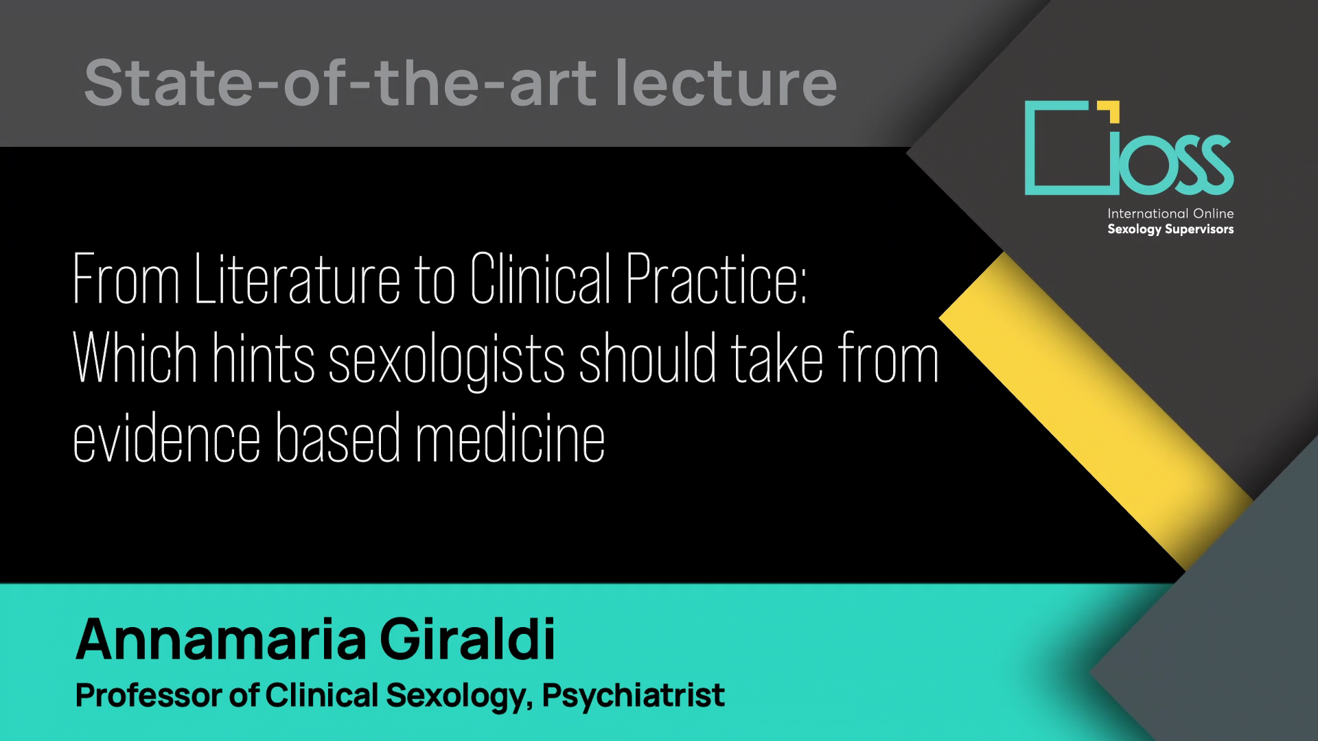 Full Video From Literature to Clinical Practice: Which hints should sexologists take from evidence based medicine