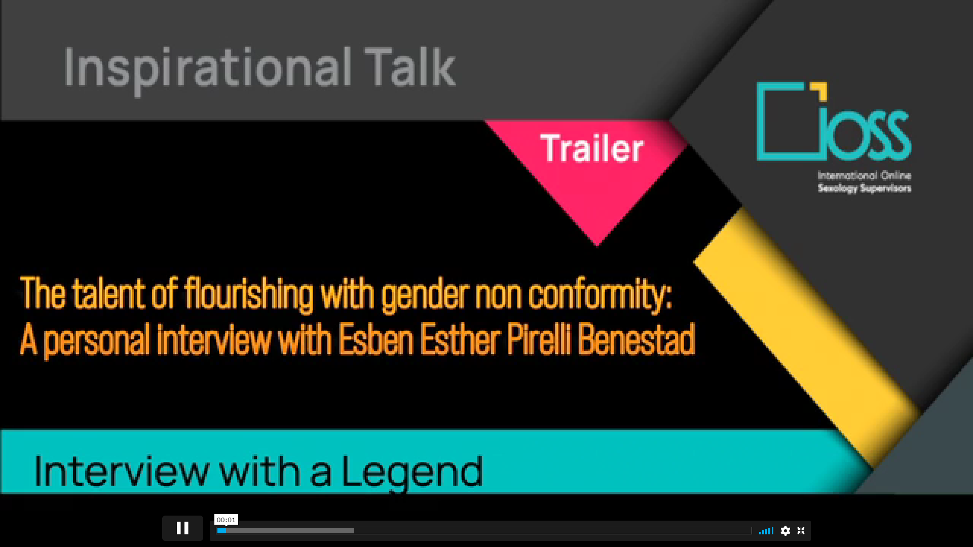 Trailer The talent of flourishing with gender non conformity: A personal interview with Esben Esther Pirelli Benestad (Part 1 & 2)
