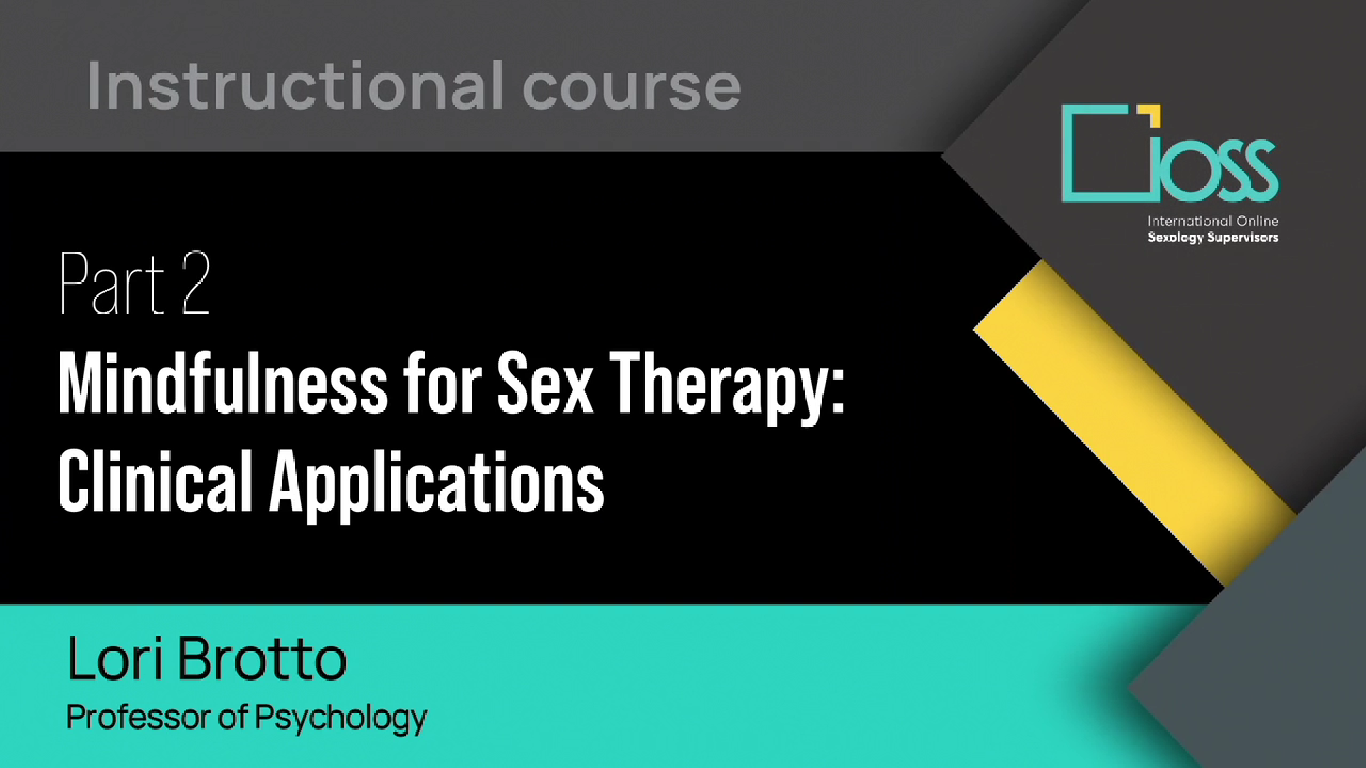 Part 2 Mindfulness for Sex Therapy: Clinical Applications (Part 1 & 2)